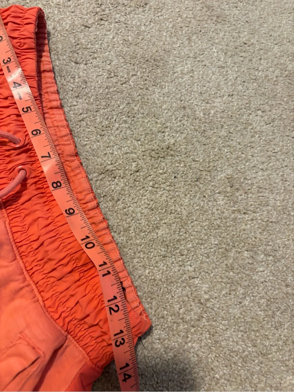 Nike Cargo Utility Shorts Men’s Small Coral Orange Cotton Drawstring
